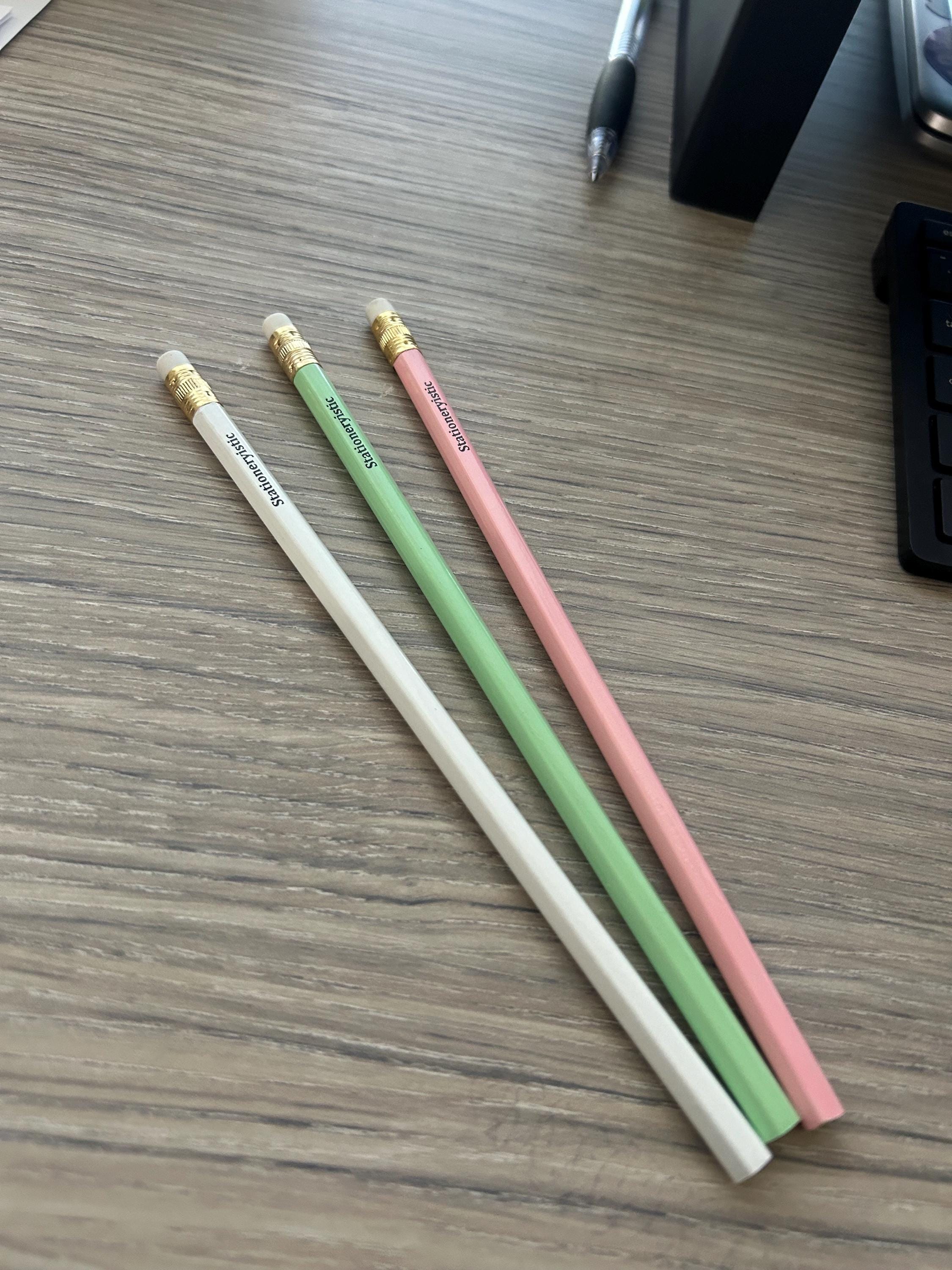 Pastel Pencil Set - Pink, Green & White Stationery