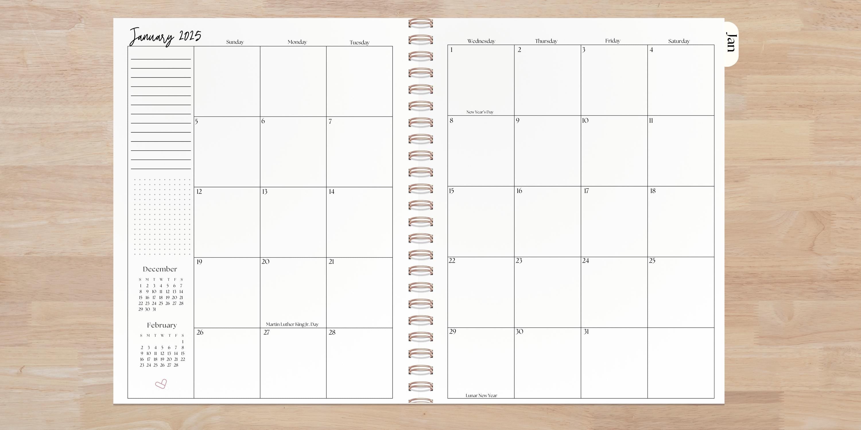 Personalized A5 Planner | 12 Month | Coil Bound | Choose Your Cover & Start Month