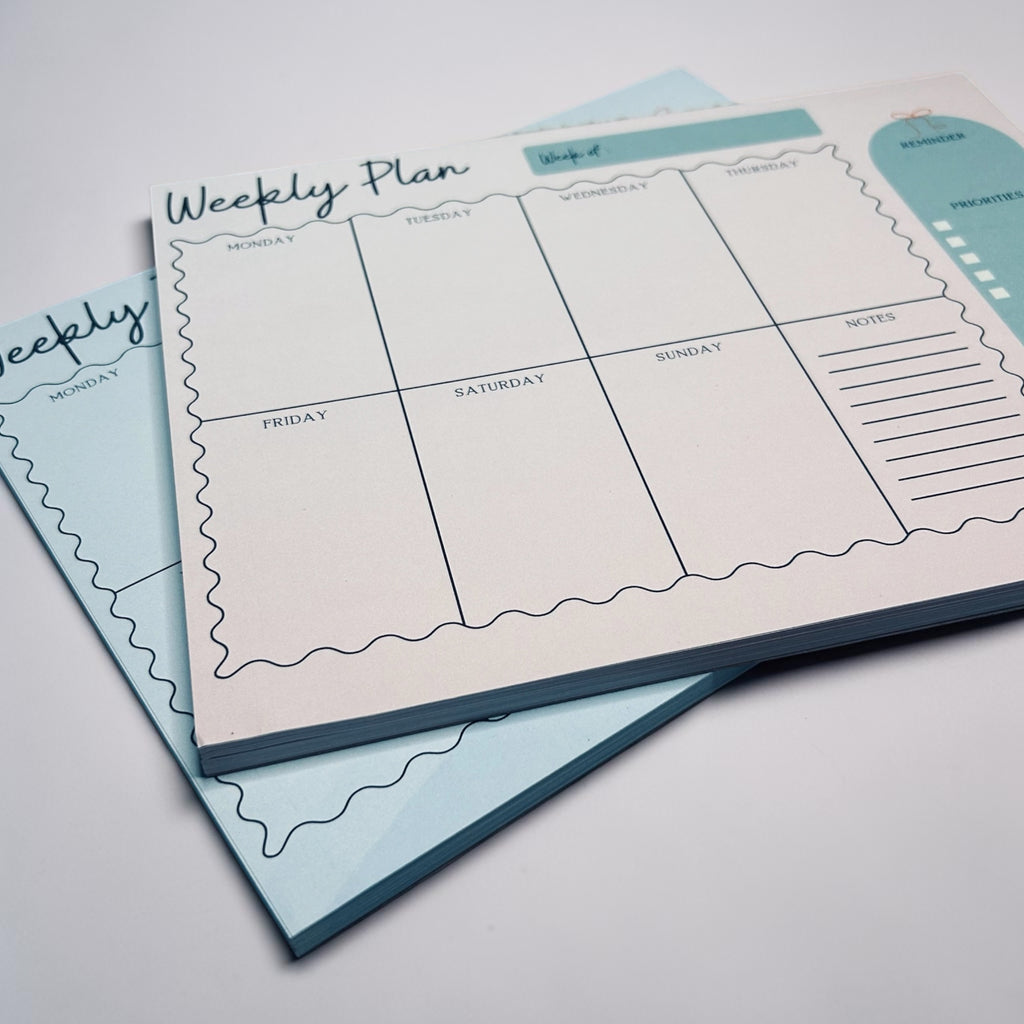Plan Your Week Notepad | Weekly Overview Desk Pad | Undated Schedule Organized with Notes & Reminders