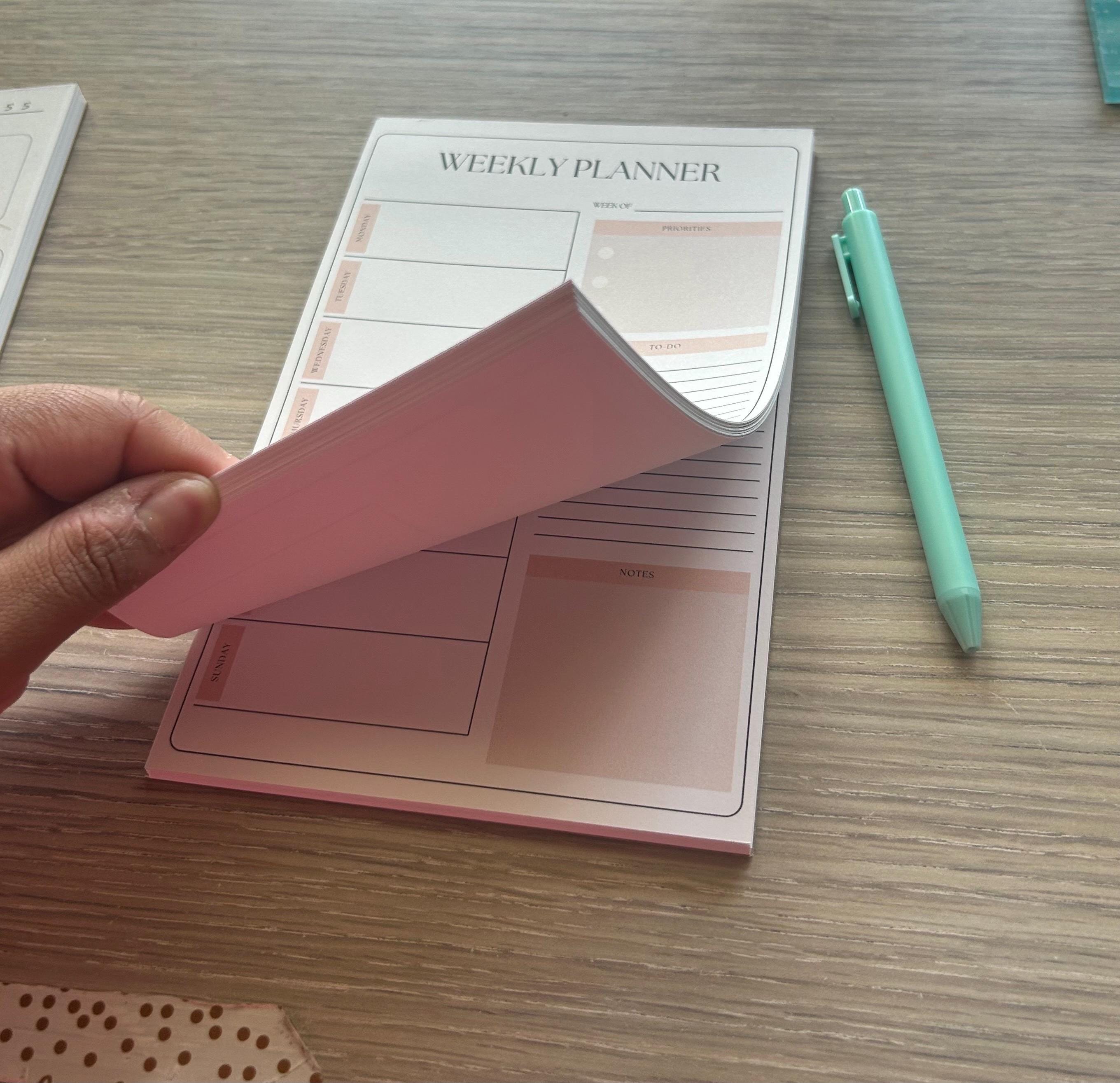 A5 Weekly Planner Notepad – Minimalist Undated To-Do List Desk Pad, Tear-Off Productivity Planner