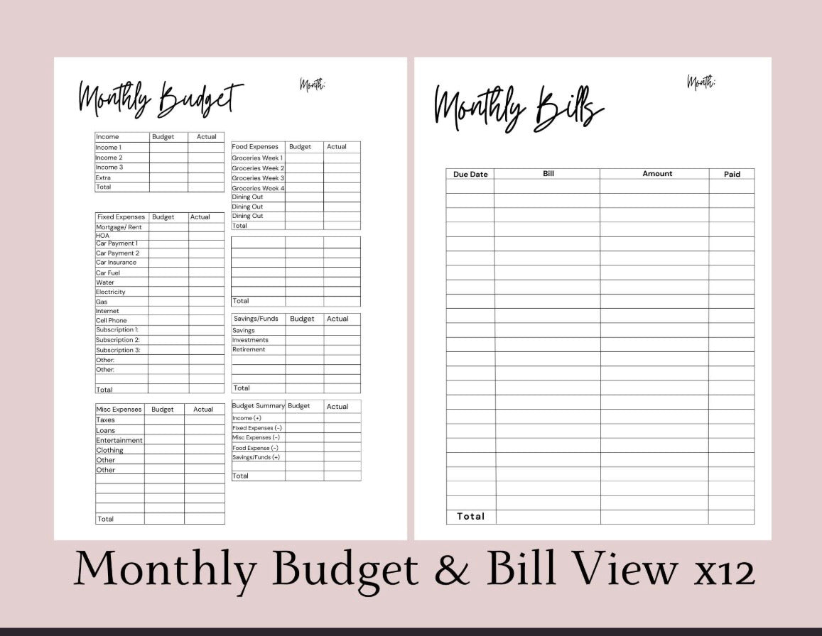 Budget Planner & Expense Tracker Journal | 8x10 Monthly Money Management, Debt Payoff & Savings Tracker
