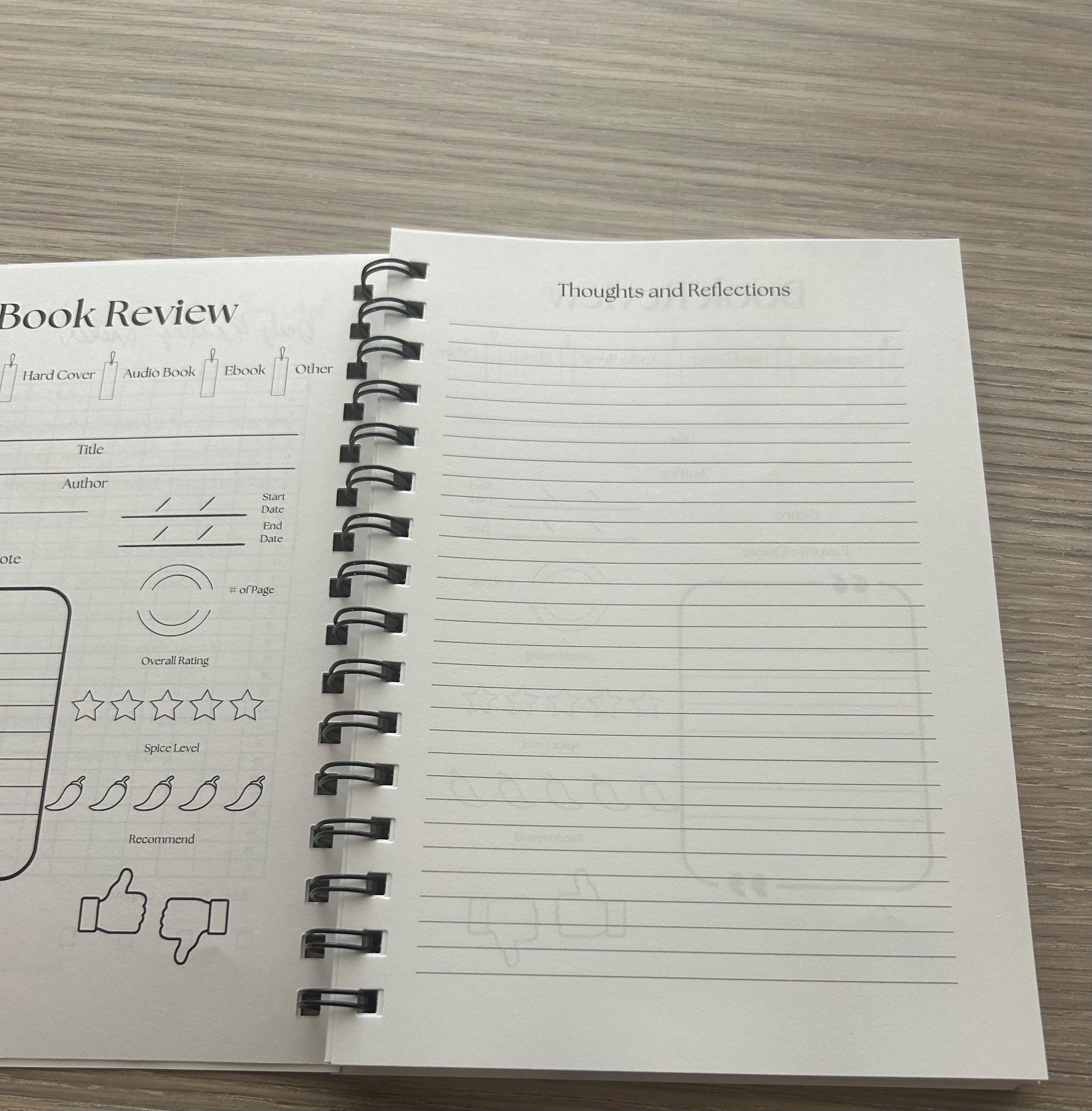 A5 Book Review Journal | Minimalist Reading Log for Book Lovers