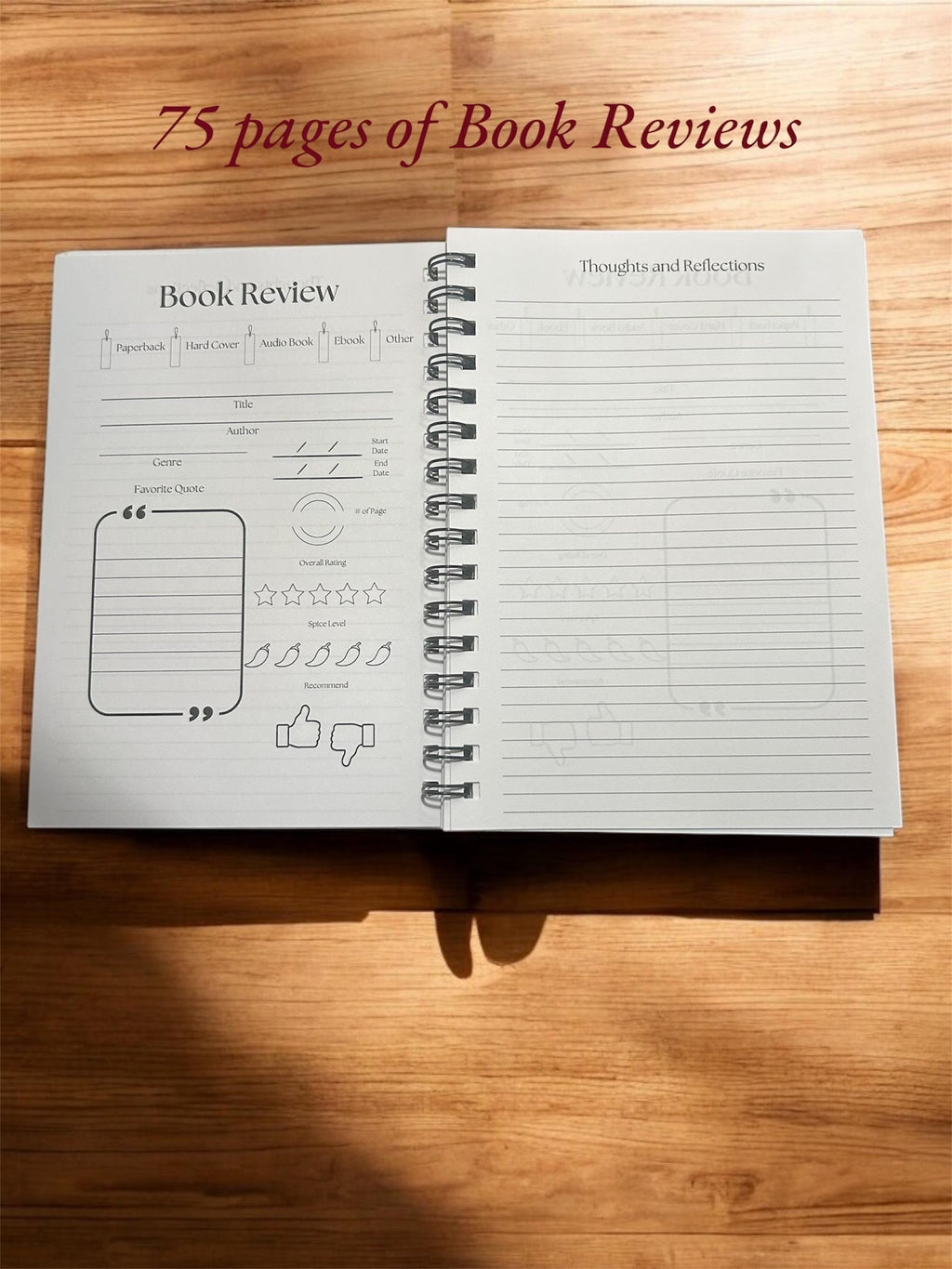 A5 Book Review Journal | Minimalist Reading Log for Book Lovers