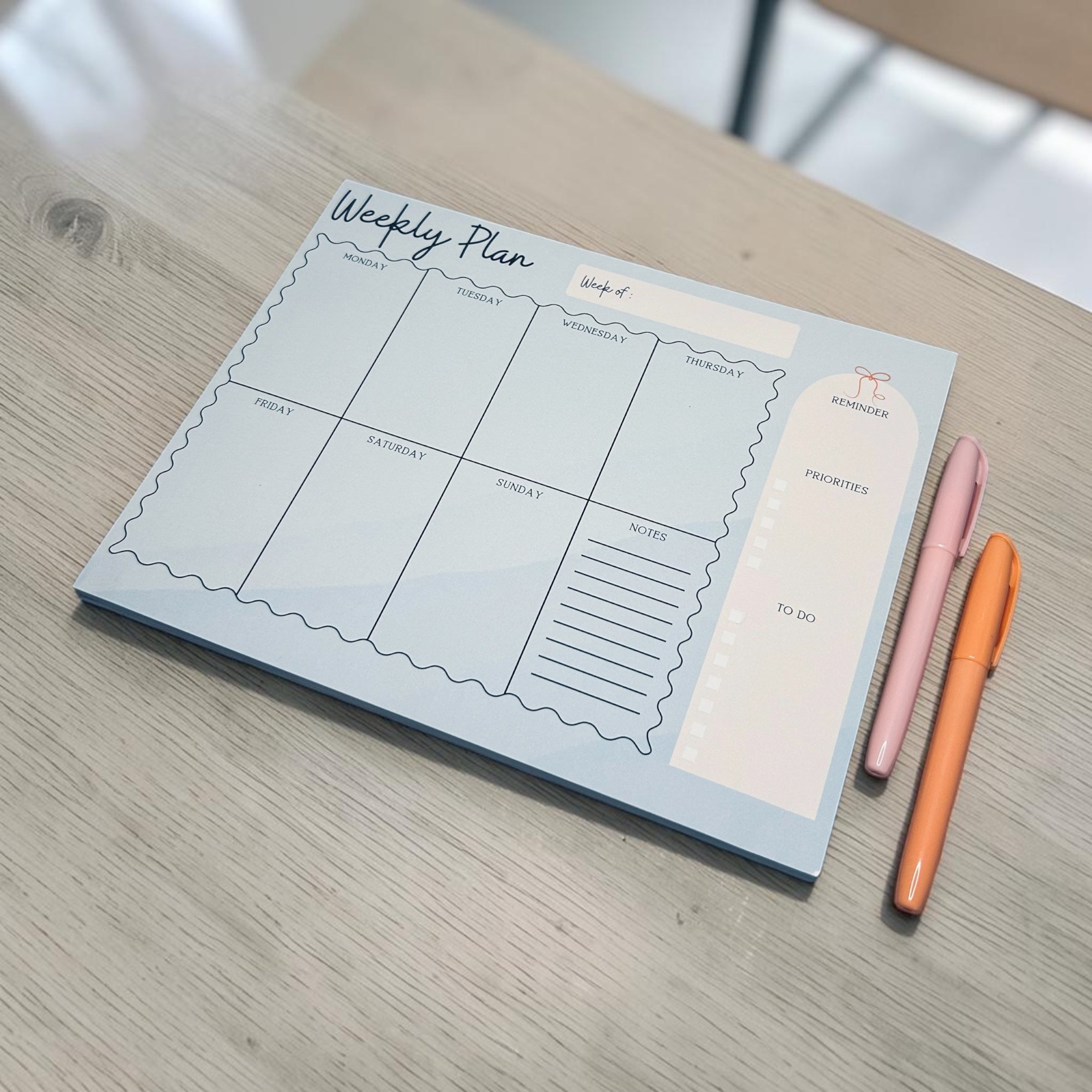 Plan Your Week Notepad | Weekly Overview Desk Pad | Undated Schedule Organized with Notes & Reminders