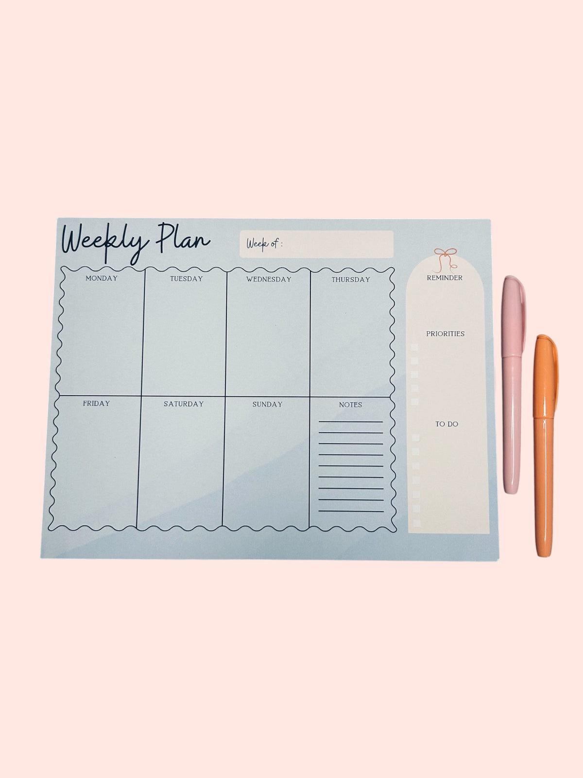Plan Your Week Notepad | Weekly Overview Desk Pad | Undated Schedule Organized with Notes & Reminders
