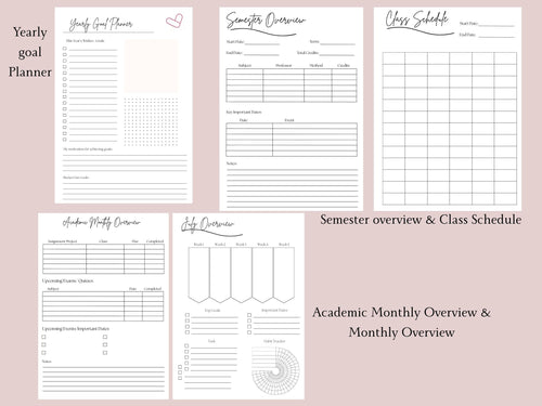 8x10 Academic Planner | 18 Month | Choose Start Month | Class Schedule & Monthly Dashboard