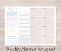 Minimalist Weekly Planner Notepad | Undated 8x10 Tear-Off Desk Pad