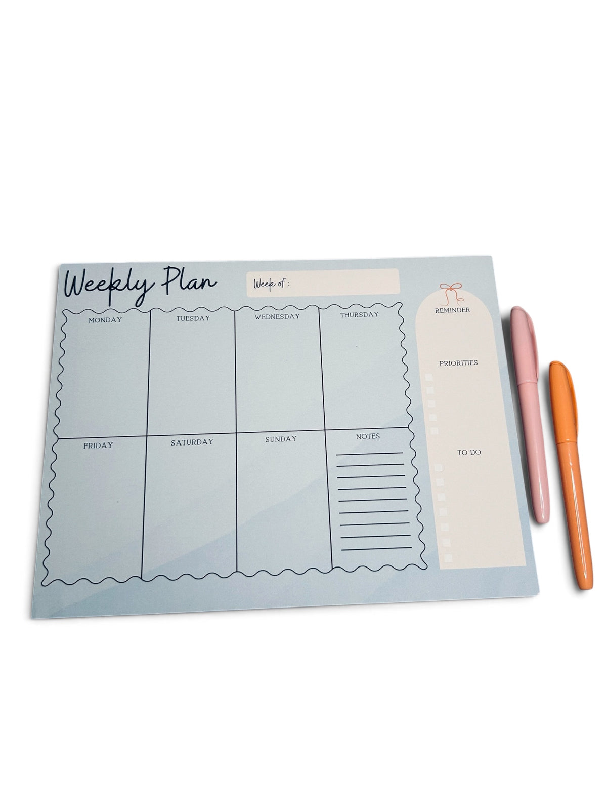 Plan Your Week Notepad | Weekly Overview Desk Pad | Undated Schedule Organized with Notes & Reminders