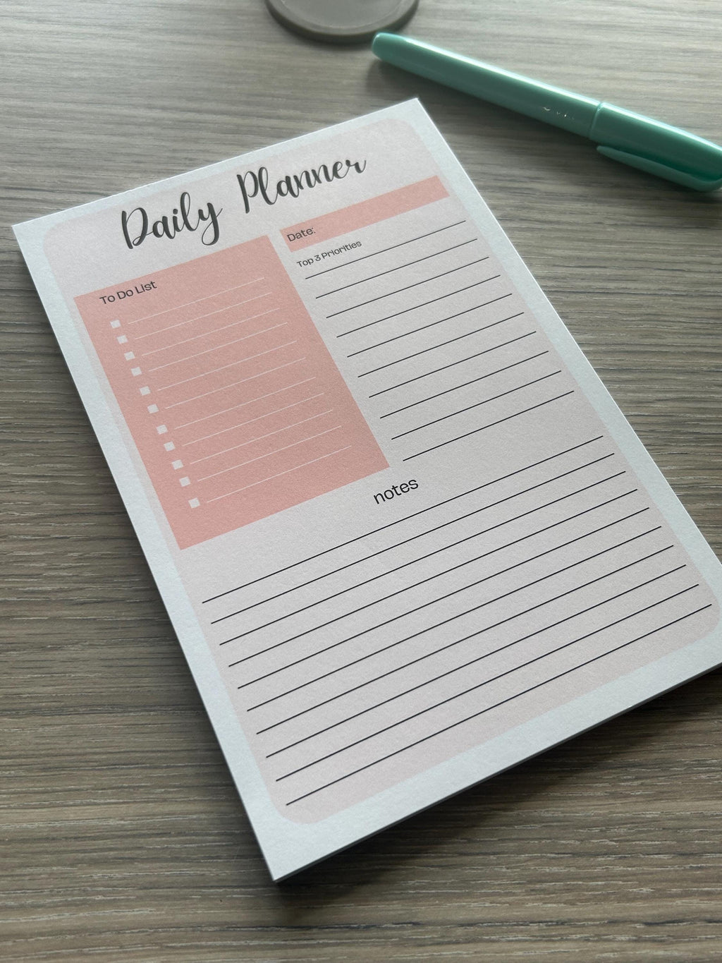 A5 Daily Planner Notepad | Minimalist To-Do List & Desk Pad