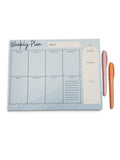 Plan Your Week Notepad | Weekly Overview Desk Pad | Undated Schedule Organized with Notes & Reminders