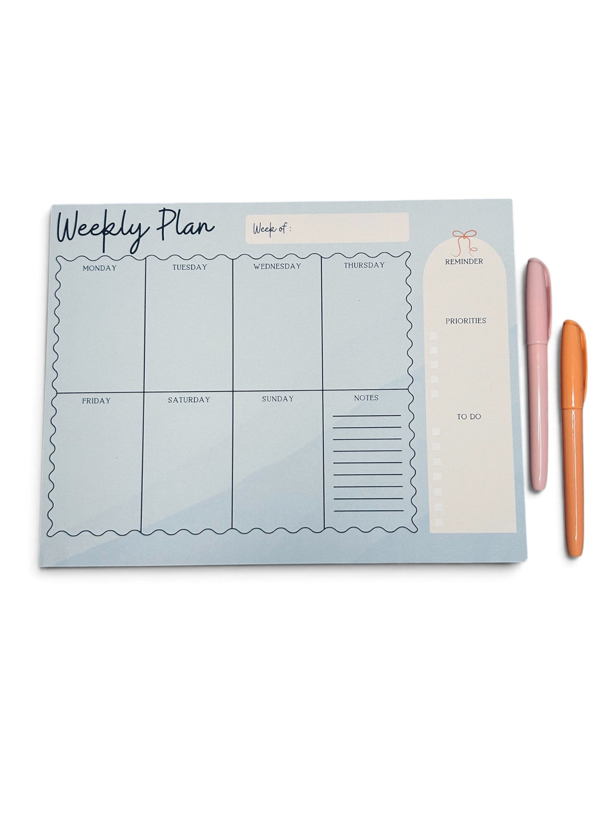 Plan Your Week Notepad | Weekly Overview Desk Pad | Undated Schedule Organized with Notes & Reminders