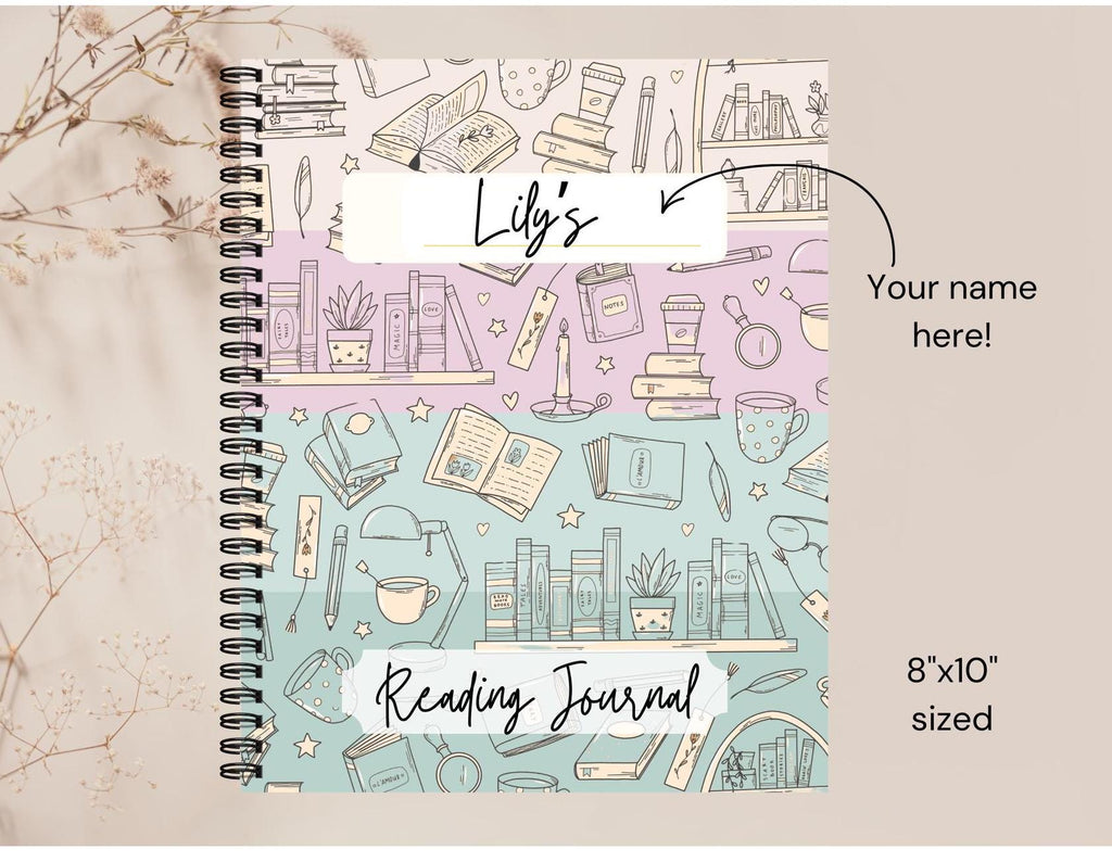 Personalized Reading Journal 8x10 | Book Tracker, Reading Log & Goals