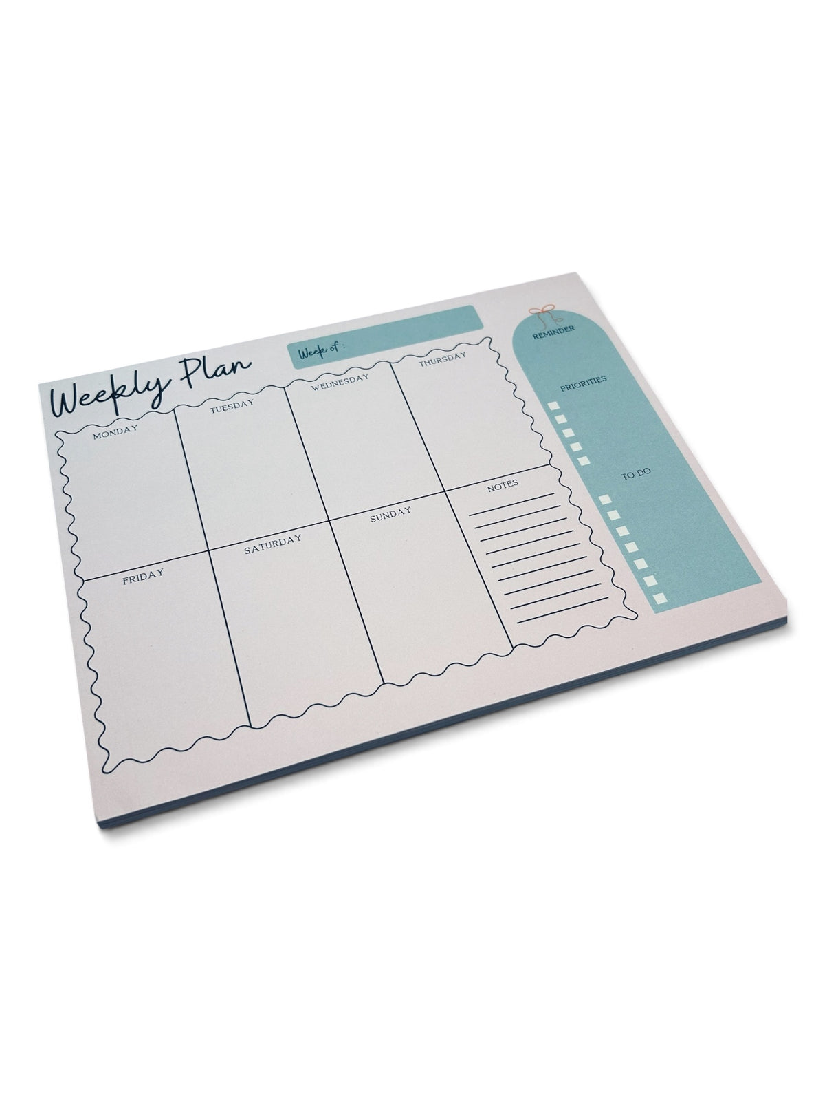 Plan Your Week Notepad | Weekly Overview Desk Pad | Undated Schedule Organized with Notes & Reminders