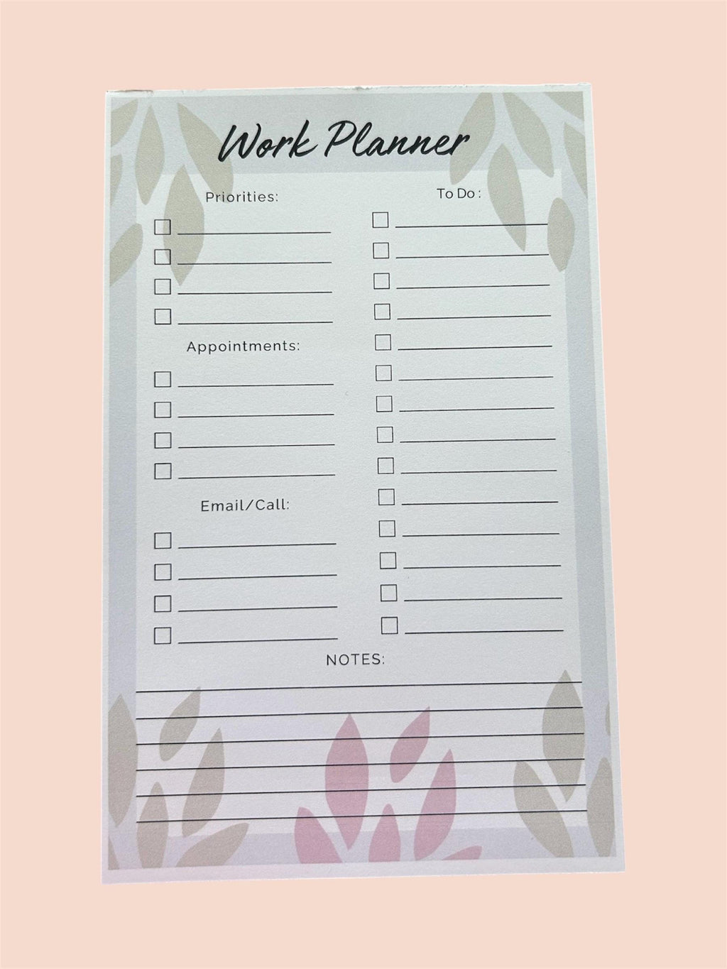 A5 Work Planner Notepad | Daily To-Do List, Email Tracker & Appointments | 50 Tear-Off Sheets