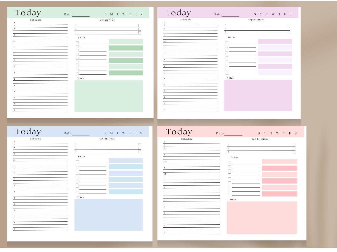 Colorful Daily Planner Notepad | 9x7 Work From Home To-Do List | 50 Tear-Off Sheets
