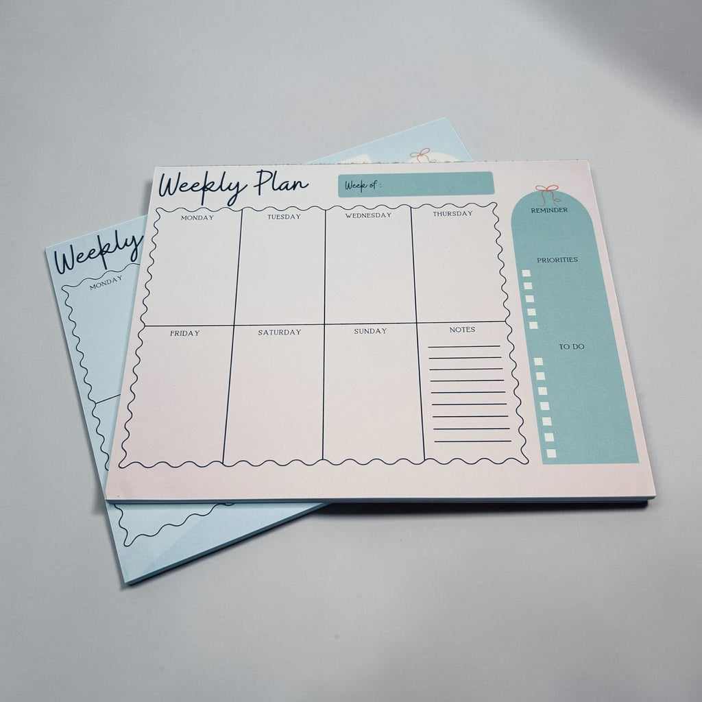 Plan Your Week Notepad | Weekly Overview Desk Pad | Undated Schedule Organized with Notes & Reminders