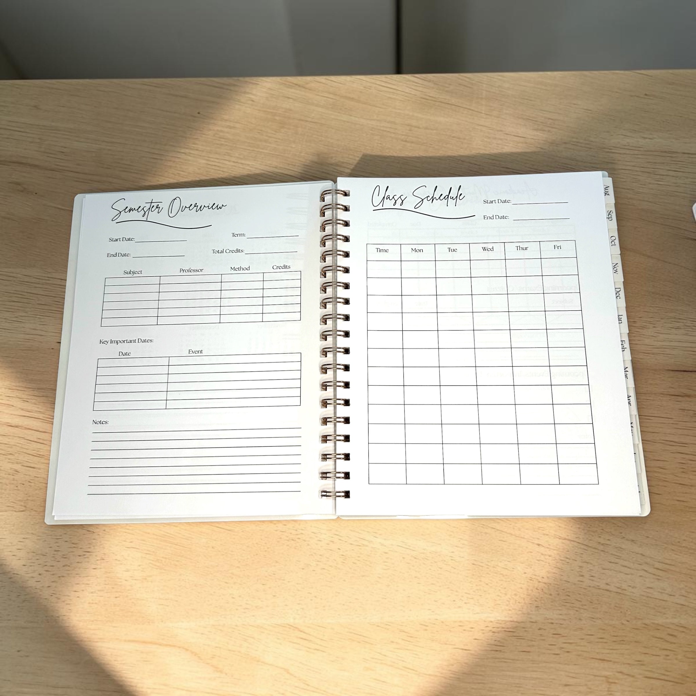 18 Month Academic Planner | Personalized College Student Schedule (Choose Start Month)