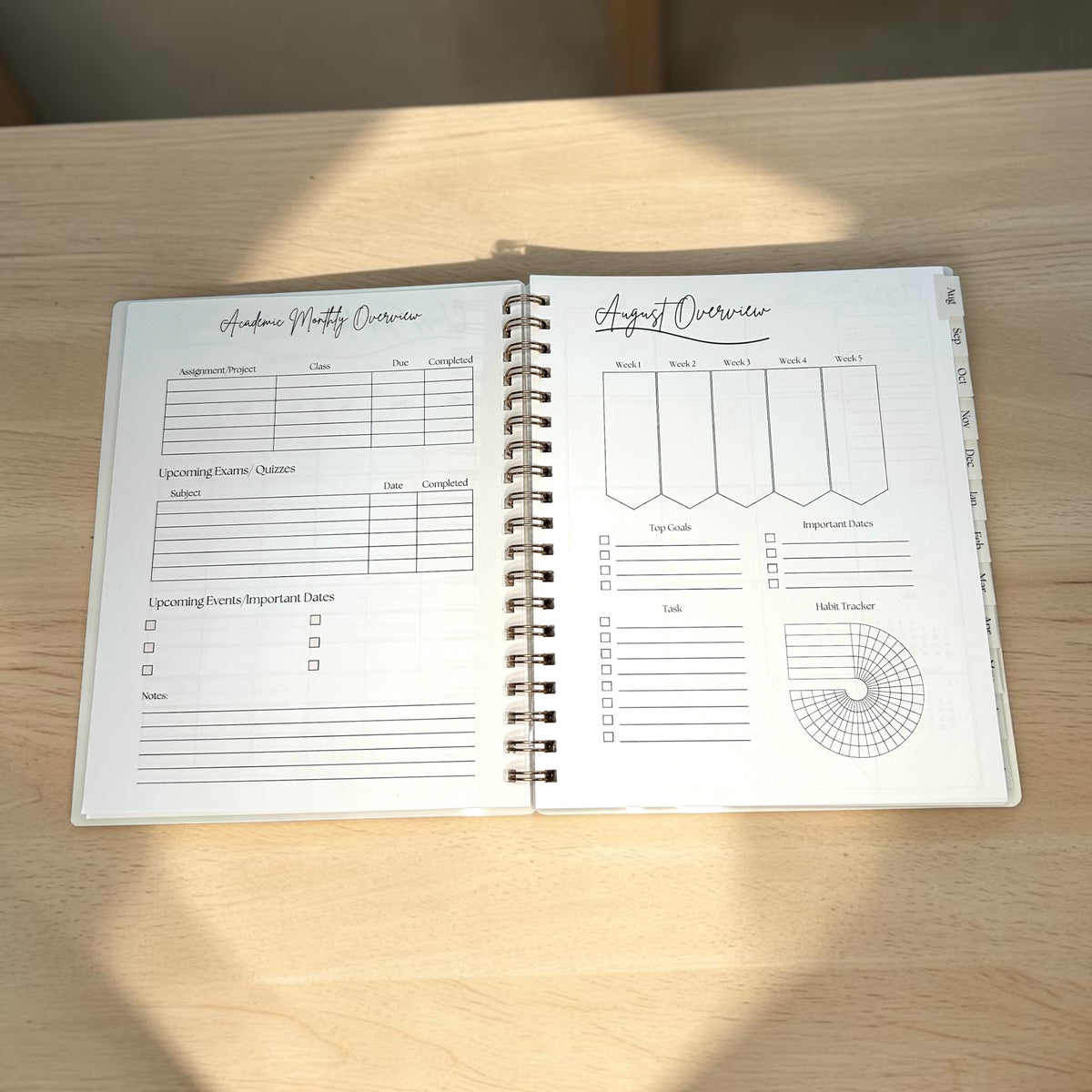 18 Month Academic Planner | Personalized College Student Schedule (Choose Start Month)
