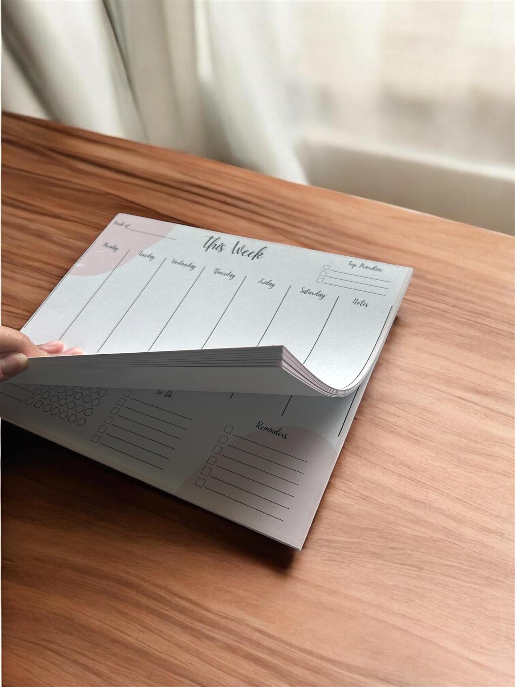 Weekly Planner Notepad | Letter Size Desk Pad with Habit Tracker