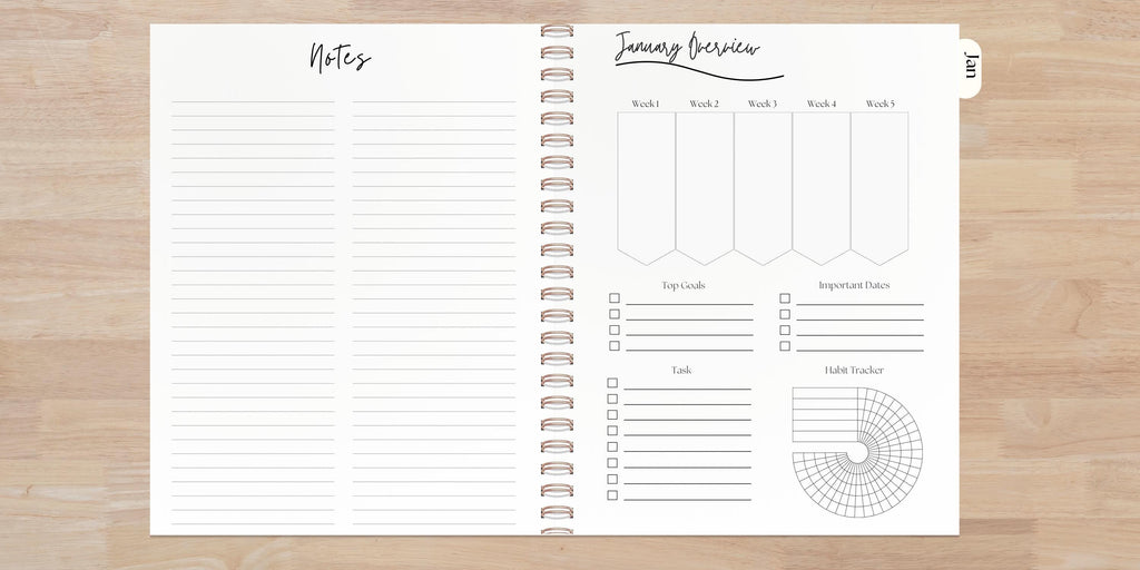 Personalized 12-Month Dated Planner | Choose Your Own Start Month | Weekly & Monthly Organizer with Tabs