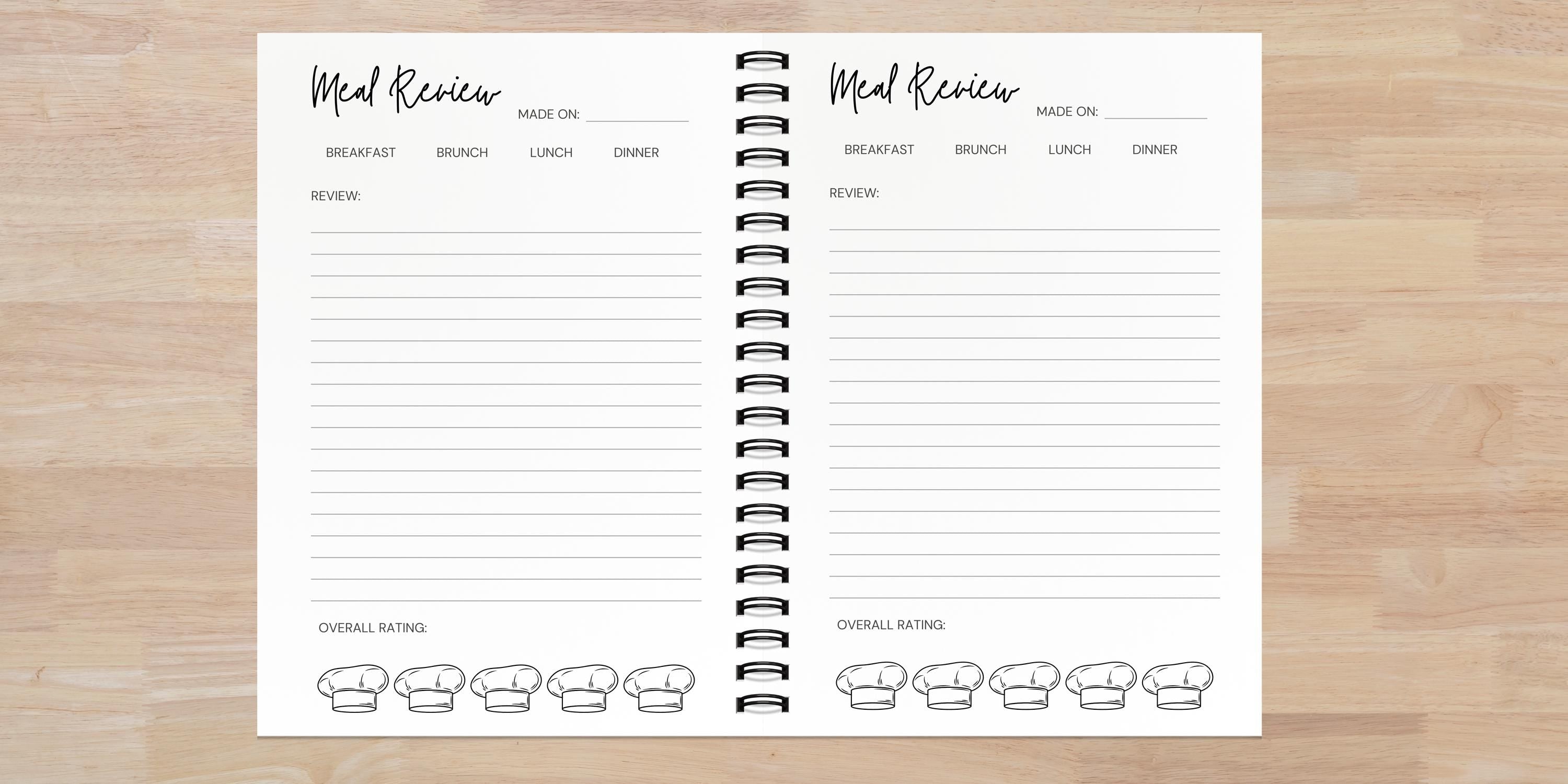 A5 Weekly Meal Planner Journal | Handmade Meal Prep Notebook