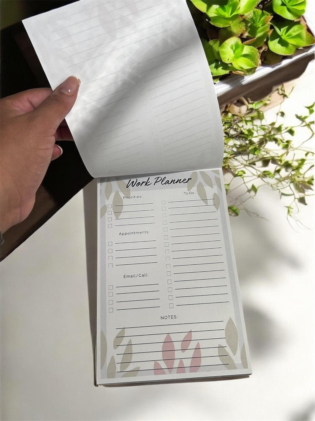 A5 Work Planner Notepad | Daily To-Do List, Email Tracker & Appointments | 50 Tear-Off Sheets