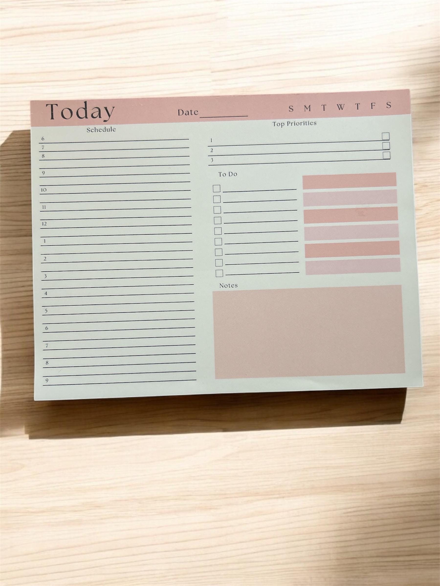 Colorful Daily Planner Notepad | 9x7 Work From Home To-Do List | 50 Tear-Off Sheets
