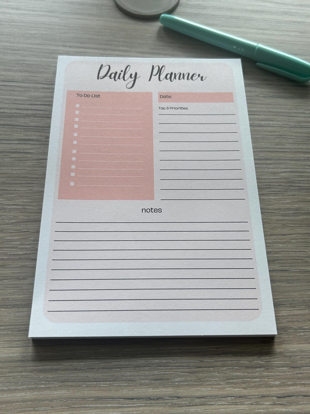 A5 Daily Planner Notepad | Minimalist To-Do List & Desk Pad