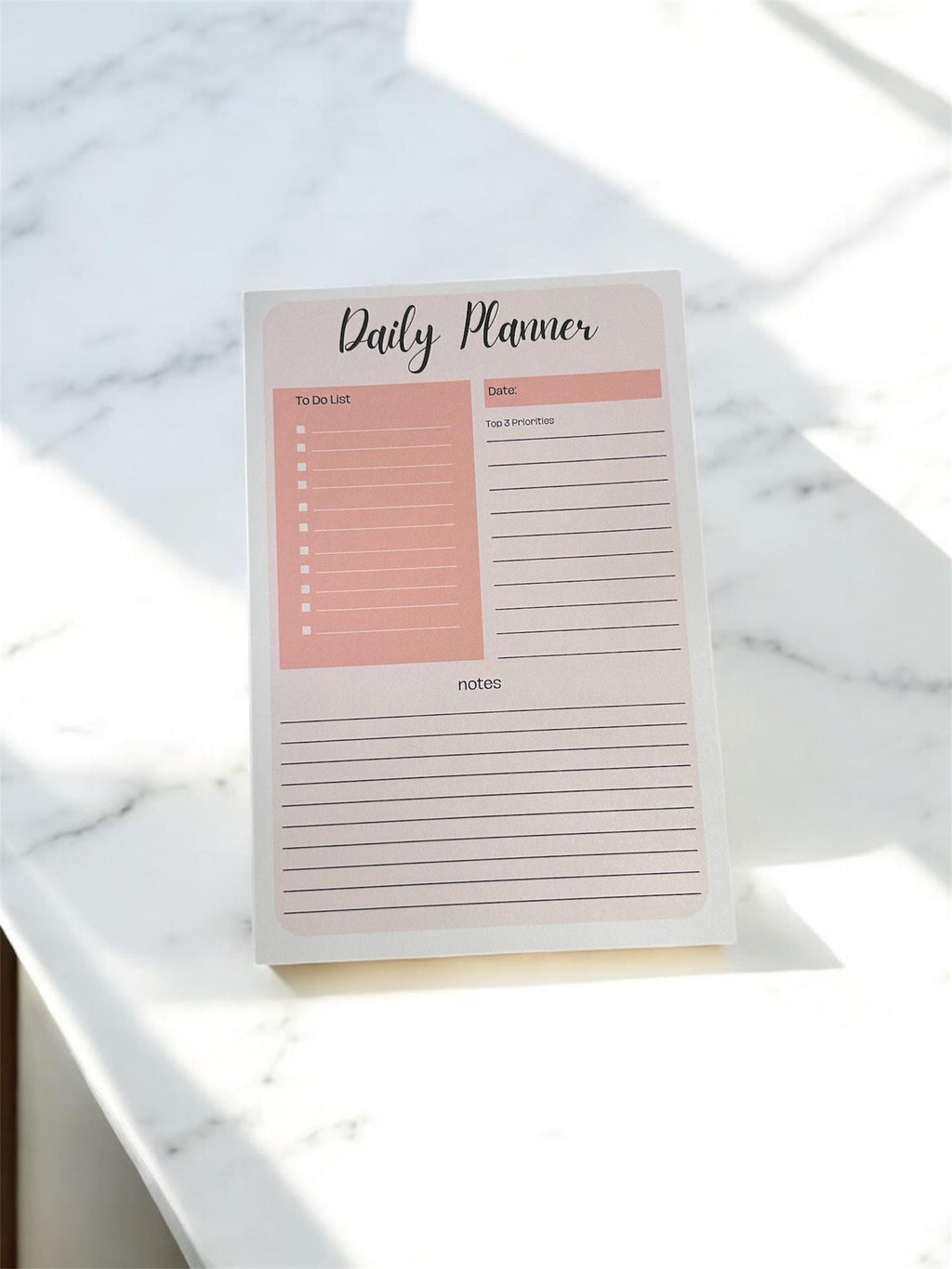 A5 Daily Planner Notepad | Minimalist To-Do List & Desk Pad