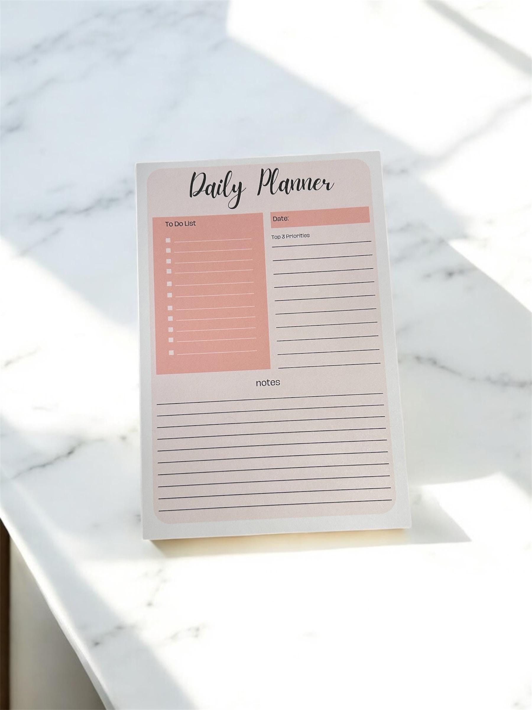A5 Daily Planner Notepad | Minimalist To-Do List & Desk Pad