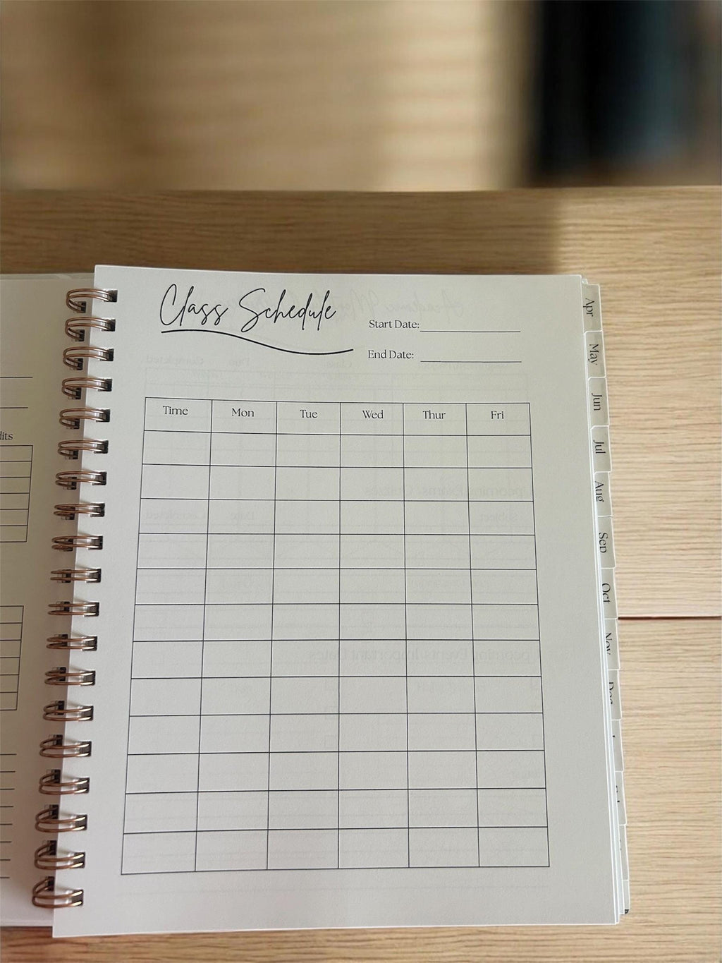 8x10 Academic Planner | 18 Month | Choose Start Month | Class Schedule & Monthly Dashboard