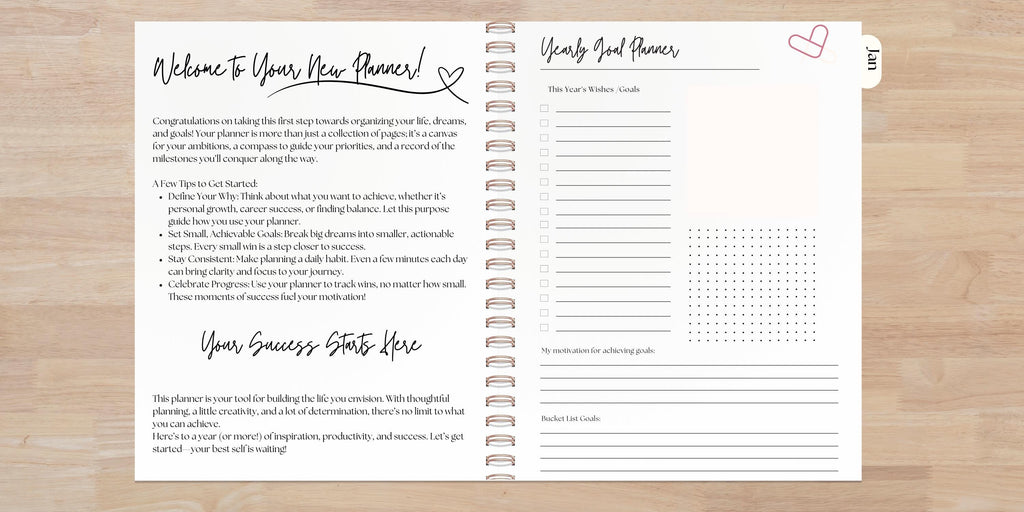 Personalized Planner | 12 Month | A5, 8x10 & Letter | Choose Your Cover & Start Month