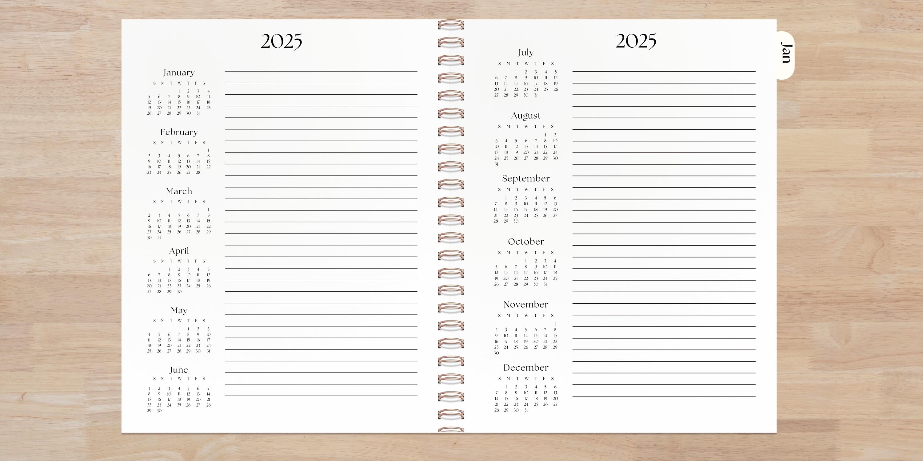 2026-2027 Personalized Planner 8x10 | Coil Bound w/ Tabs | 12 Month | Choose Start Month