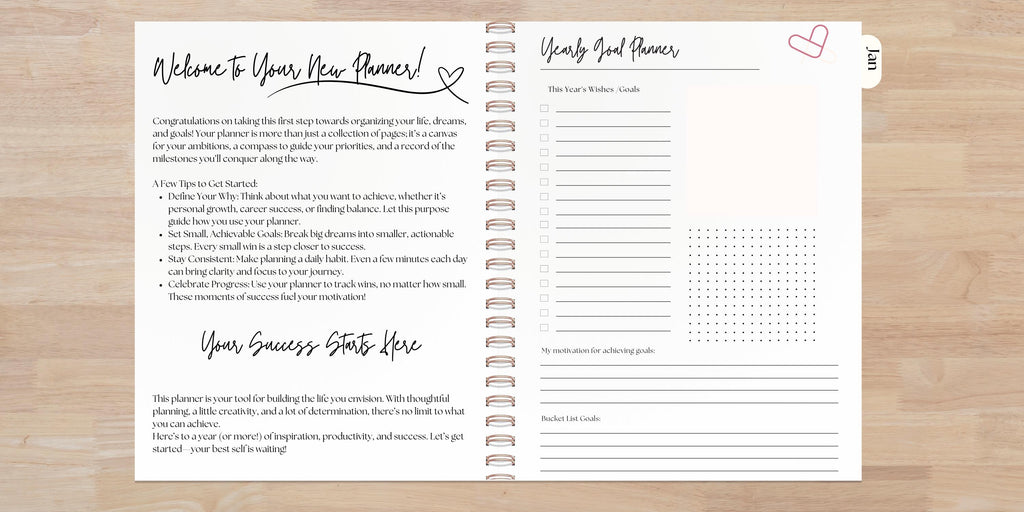 2026-2027 Personalized Planner | 12 Month | Choose Start Month | Weekly & Monthly | Coil Bound Tabs