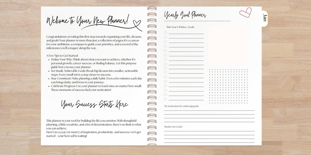 2026-2027 Personalized Planner | Weekly Monthly | Choose Start Month