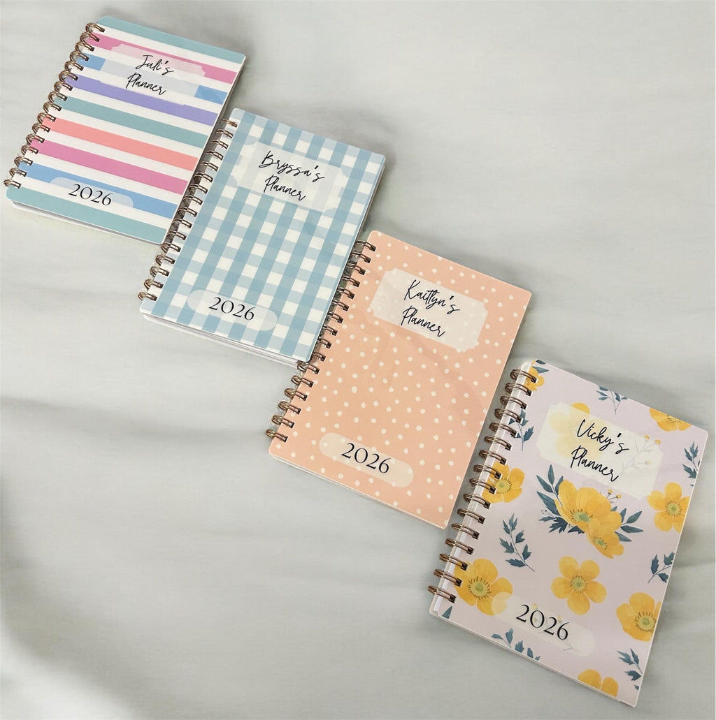 2026-2027 Personalized Planner 8x10 | Coil Bound w/ Tabs | 18 Month | Choose Start Month