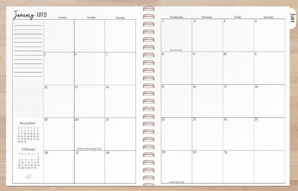 2026-2027 18 Month Planner | Weekly Monthly Agenda | Choose Start Month | A5, 8x10, Letter